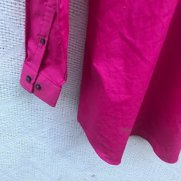 J.‎ Ferrar Slim Cut Dress Shirt Pink Medium - Picture 6 of 8